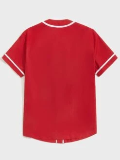 Manfinity Sporsity Men Letter Patched Contrast Trim Shirt