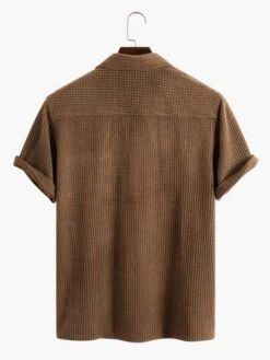 Manfinity Homme Men Waffle Knit Patched Pocket Shirt