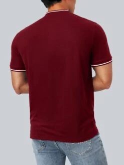 Manfinity Homme Men Figure & Horse Print Striped Trim Polo Shirt