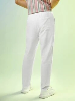 Men Letter Patched Drawstring Waist Pants