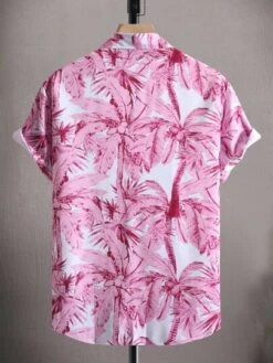 Manfinity Chillmode Men Tropical Print Shirt Without Tee