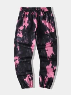 ROMWE Guys Tie Dye Letter Graphic Drawstring Waist Sweatpants