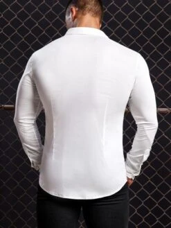 Manfinity Homme Men Cotton Solid Button Front Shirt