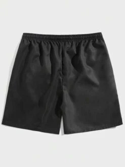 ROMWE Guys Letter Graphic Drawstring Waist Shorts