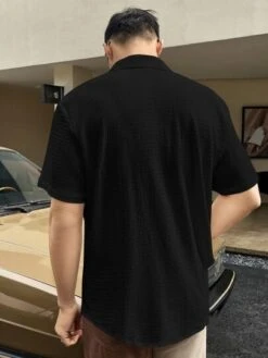 Manfinity Homme Men Drop Shoulder Button Front Shirt