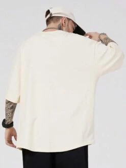 ROMWE Guys Slogan & Skull Graphic Tee