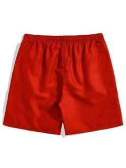 ROMWE Prep Guys Letter Graphic Drawstring Waist Shorts