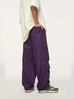 Men Solid Slant Pocket Wide Leg Pants