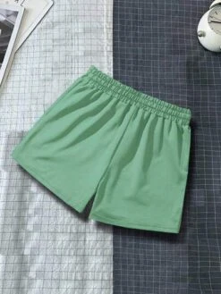 Manfinity Basics Men Solid Drawstring Waist Shorts