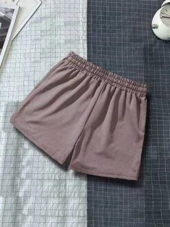 Manfinity Basics Men Solid Drawstring Waist Shorts