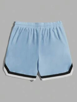 Manfinity Sporsity Men Letter Graphic Striped Trim Drawstring Waist Shorts