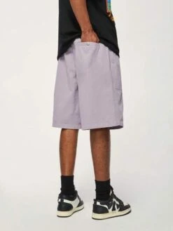 Men Buckle Waist Slant Pocket Shorts