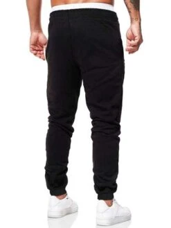 Manfinity Homme Men Letter Patched Drawstring Waist Sweatpants