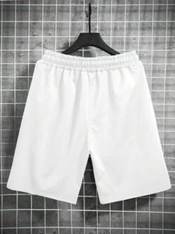 Manfinity Homme Men Slogan Graphic Drawstring Waist Shorts