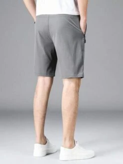 Men Solid Slant Pocket Shorts