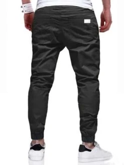 Manfinity Homme Men Colorblock Drawstring Waist Patched Detail Pants