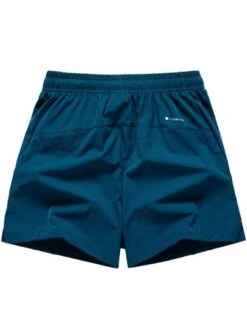 Men Drawstring Waist Slant Pocket Shorts