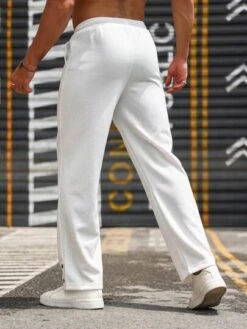 Manfinity Homme Men Drawstring Waist Slant Pocket Pants