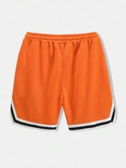 ROMWE Street Life Guys Wings & Letter Graphic Striped Trim Drawstring Waist Shorts