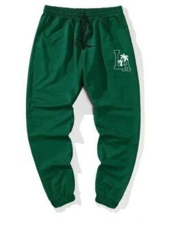 Manfinity RSRT Men Letter Graphic Drawstring Waist Sweatpants