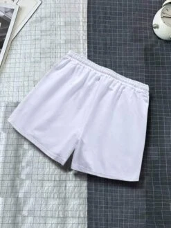 Manfinity EMRG Men Bear Print Drawstring Waist Shorts