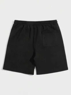 Manfinity LEGND Men Astronaut & Slogan Graphic Drawstring Waist Shorts