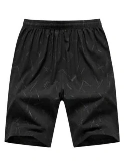 Manfinity Homme Men Letter Patched Drawstring Waist Shorts