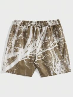 ROMWE Guys Letter Graphic Drawstring Waist Shorts