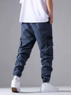 Manfinity Homme Men Flap Pocket Side Drawstring Waist Cargo Pants