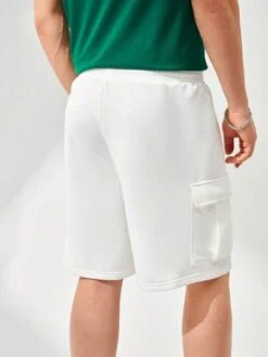 Manfinity Hypemode Men Flap Pocket Side Drawstring Waist Cargo Shorts