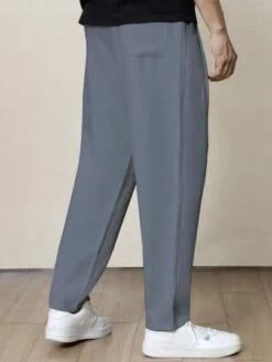 Manfinity Homme Men Solid Drawstring Waist Pants