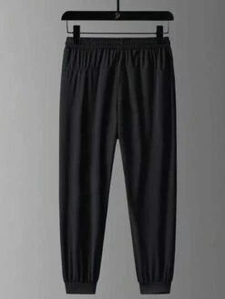 Men Zipper Pocket Drawstring Waist Sweatpants