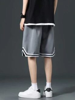 Men Striped Trim Track Shorts