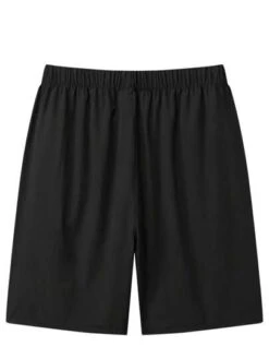 Men Drawstring Waist Zip Pocket Shorts