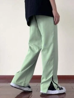 Manfinity EMRG Men Drawstring Waist Slit Hem Pants