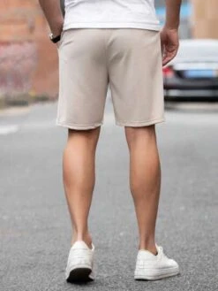 Manfinity Homme Men Slogan Patched Drawstring Waist Shorts