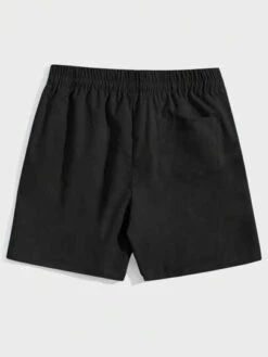 ROMWE Street Life Guys Coconut Tree & Letter Graphic Drawstring Waist Shorts