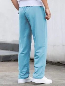 Manfinity Hypemode Men Solid Drawstring Waist Slant Pocket Sweatpants