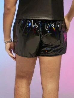 Manfinity Fever City Men Holographic Drawstring Waist Shorts