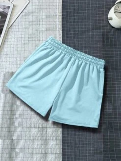 Manfinity Homme Men Letter Graphic Drawstring Waist Shorts