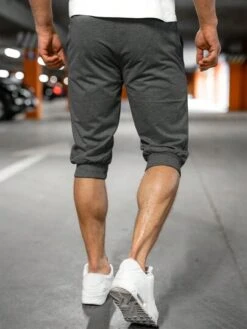 Manfinity Homme Men Letter Patched Drawstring Waist Capris Sweatpants