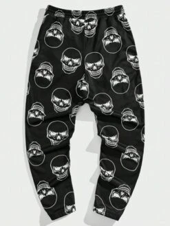 SHEIN Manfinity LEGND Men Skull Print Drawstring Waist Sweatpants