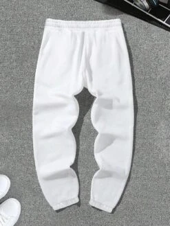 Manfinity Hypemode Men Solid Drawstring Waist Sweatpants