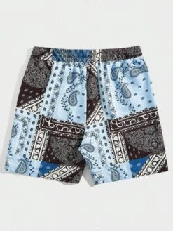 SHEIN Manfinity Chillmode Men Paisley Patchwork Print Drawstring Waist Shorts