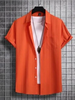 Manfinity Homme Men Solid Button Up Shirt