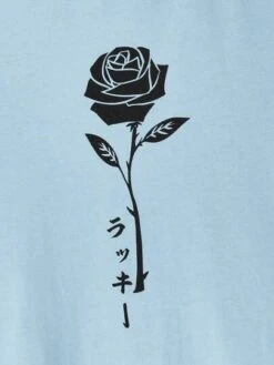 SHEIN Manfinity Homme Men Floral & Japanese Letter Graphic Tee