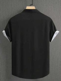 Men Two Tone Button Up Shirt