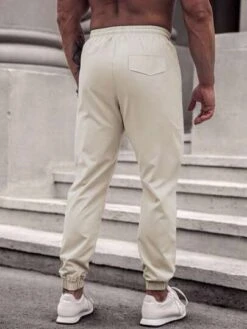 Manfinity Homme Men Flap Detail Drawstring Waist Pants