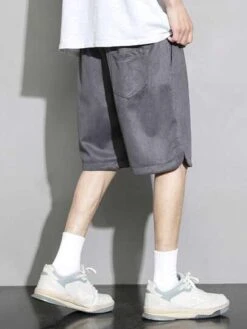 Men Drawstring Waist Shorts