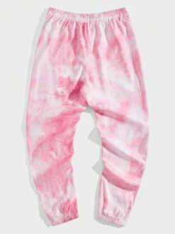 ROMWE Street Life Guys Tie Dye Slogan & Expression Print Drawstring Waist Pants